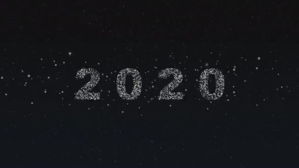 Abstract Motion Background Animation Falling Snow Glittering Numbers 2020 Changed — Stock Video