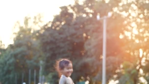 夏の公園で芝生で遊んで笑っている幸せな母親と彼女の娘 家族は休暇で一緒に時間を過ごした — ストック動画