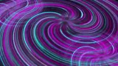 Sarmal grafik fantezi fantazisinin soyut neon arka planı uzayın derinliklerinde parlayan döngü hareketi ve merkezinde kara delik.