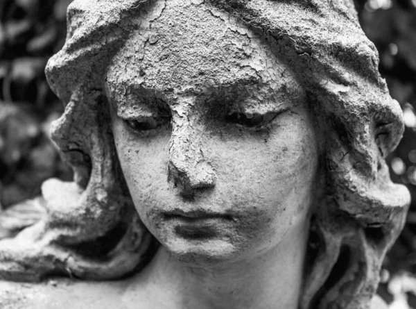 Femme Ange Pleurant Dans Cimetière Mort Souffrance — Photo