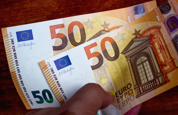 Euró Bezárva Egy Gazdag Ember Kezében — Stock Fotó