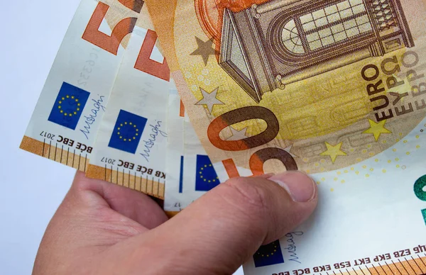 Euro Vicino Nelle Mani Uomo Ricco — Foto Stock