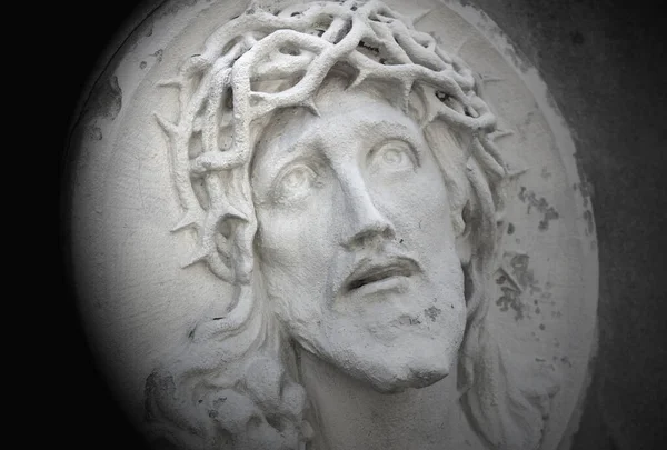 Face Jesus Christ Suffering Cross Prayer Peace — Stock Photo, Image