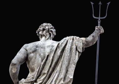 Neptün'ün su Roma tanrısı heykeli. Yunan mitolojisinde Poseidon