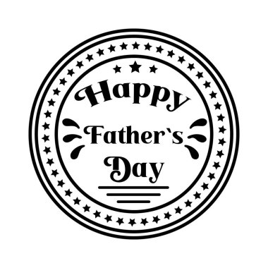 Babalar Günü 'nde yuvarlak bir amblemde alıntı yapılır. Kutlama kartı ya da afiş için Mutlu Babalar Günü logosu tasarımı. Babamın tatil posteri için metin ve etiket.