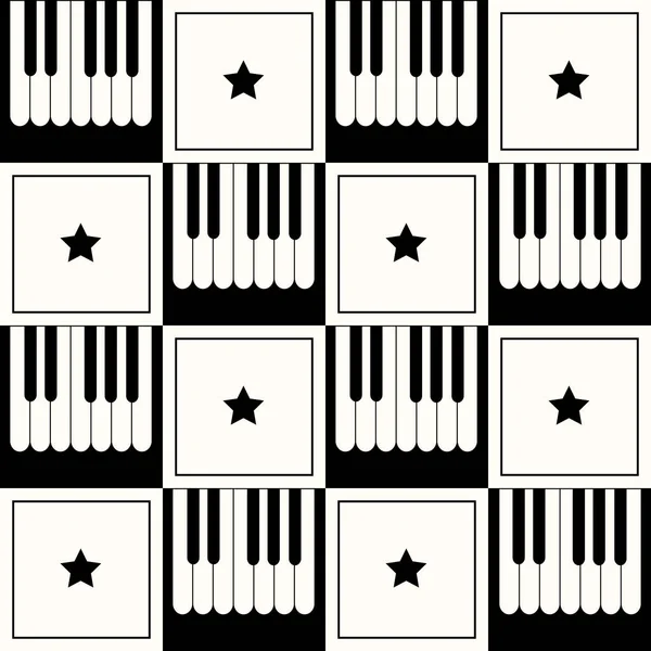 Abstract Geometric Pattern Background Piano Stars — Stock Vector