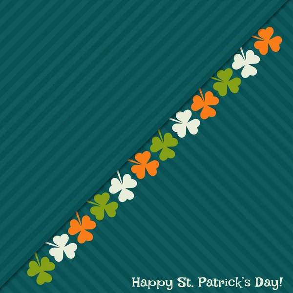 Happy Patrick Day Carte Abstraite Avec Fond Vert Blanc Orangé — Image vectorielle