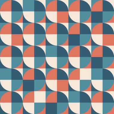 Renkli Çemberler ve Kareler ile Soyut Geometrik Desen Arkaplanı