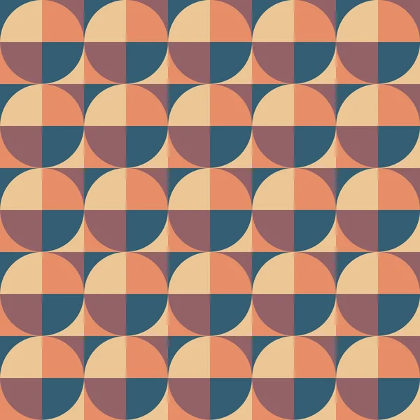 Fondo Patrón Geométrico Abstracto Con Círculos Cuadrados Coloridos Colores Cálidos — Vector de stock