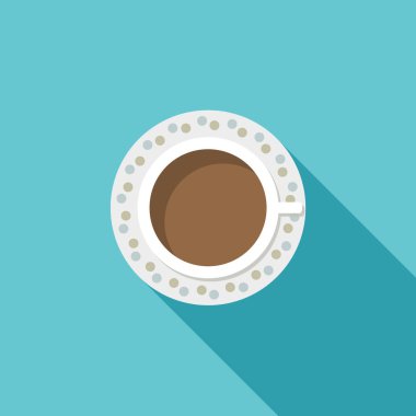 Uzun Gölgeli Soyut Kahve Fincanı