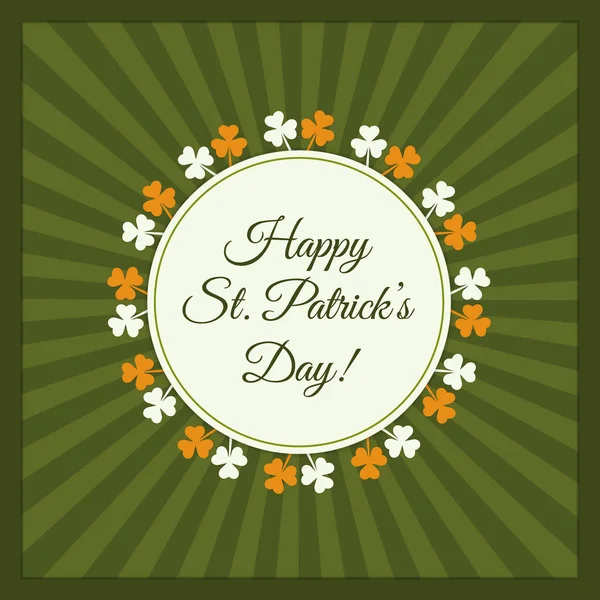 Retro Happy Patrick Day Greeting Card Poster — Stock Vector