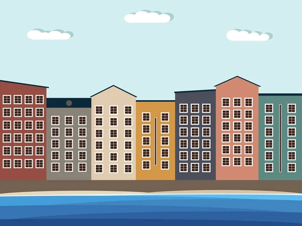 Beach Properties Koop Huur Onroerend Goed — Stockvector