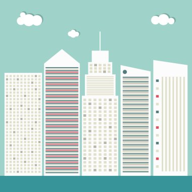 Soyut Skylines. Modern Şehir Konsepti