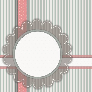 Soyut Çiçek ve Çizgili Davetiye Kartı