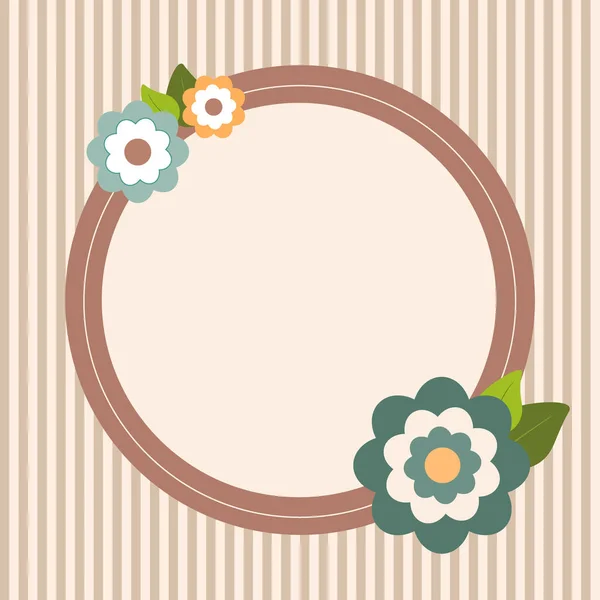 Tarjeta Invitación Con Flores Abstractas Rayas — Vector de stock