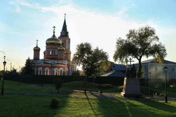 Byggande Znamenskij Templet Barnaul Ryssland — Stockfoto