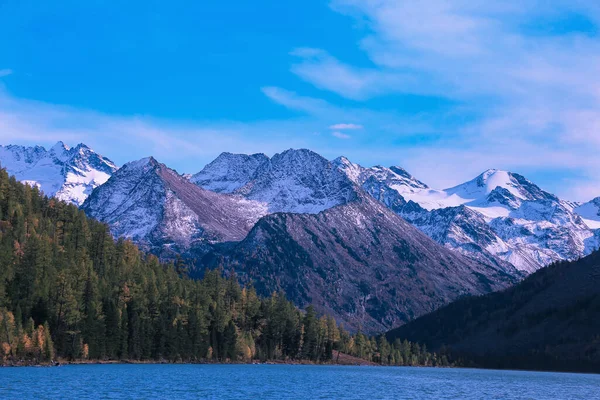 Katunskiy Ridge Lac Multinskoe Inférieur Altaï Russie — Photo