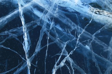 Buz yüzeyinin doğal deseni