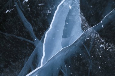 Buz yüzeyinin doğal deseni