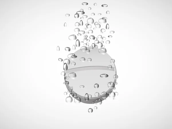 Таблетка в воде с мыльными пузырями. — стоковый вектор