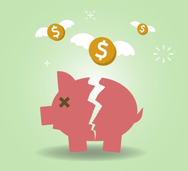Finansal kriz ve ekonomik depresyon için kırık kumbara kavramı
