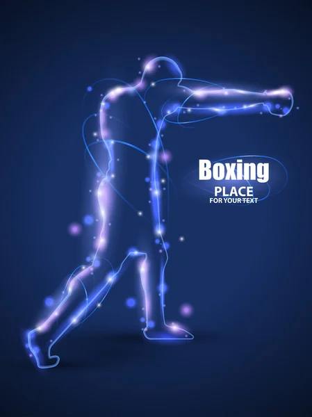 Motion design.Abstract boxing from dot, Blur and light. изолированы на черном фоне. Векторная иллюстрация — стоковый вектор