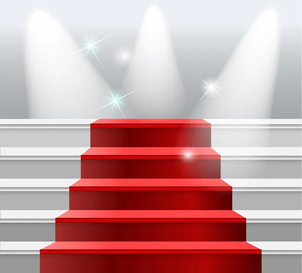 Escadaria com tapete vermelho —  Vetores de Stock