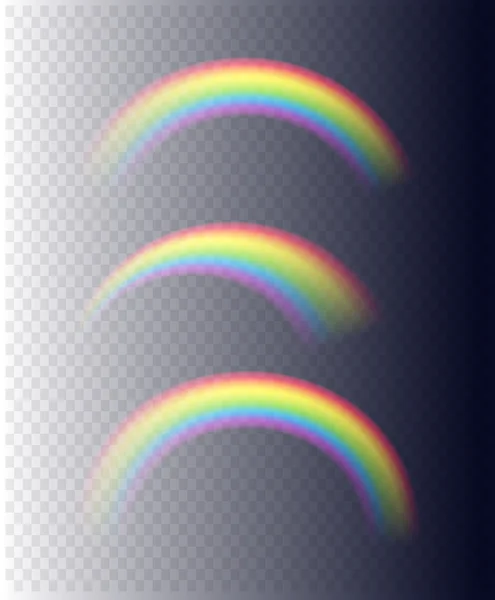 Arco-íris transparente em diferentes formas — Vetor de Stock