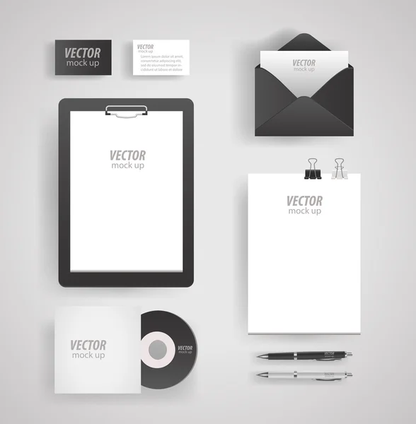 Conjunto de modelos de identidade corporativa premium. Mock-up de papelaria de negócios com logotipo. de envelope, cartão, pasta, etc. Ilustração vetorial . — Vetor de Stock