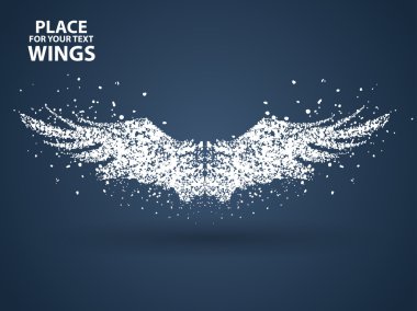 Kanatlar, parçacıkların tam girişimci önemi vektör çizim arasında.