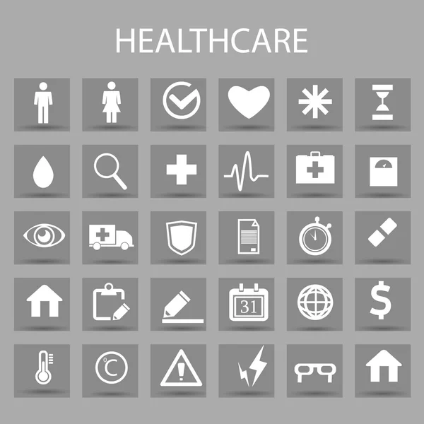 Setul de icoane plate vectoriale și elementele de design grafic. Ilustrație cu simboluri medicale, medicină, schiță medicală . — Vector de stoc