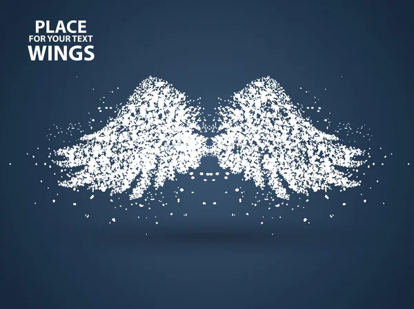 Partikler af Wings, fuld initiativrig på tværs af betydning vektor illustration . – Stock-vektor
