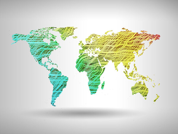 Map of world with trendy design