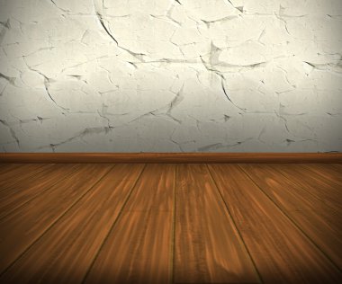 duvar ve ahşap yerde Oda