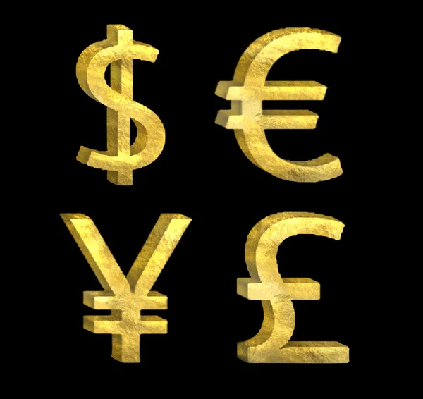 Golden currency symbol — Stock Photo, Image