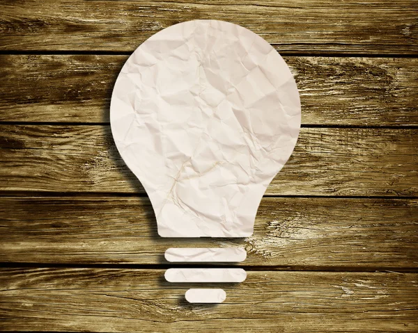 Light bulb made of creased paper — Stock Photo, Image