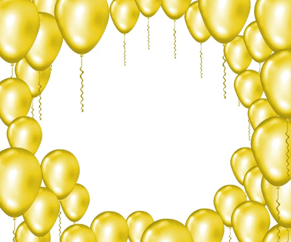 Golden party balloons — Stock Photo, Image