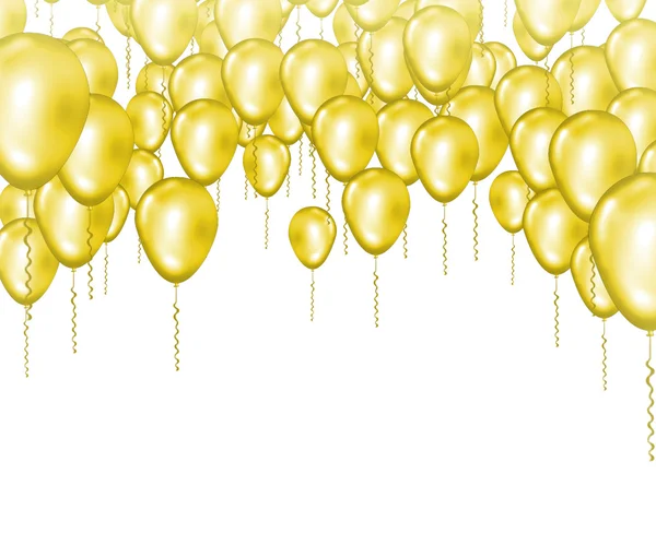Golden party balloons — Stock Photo, Image
