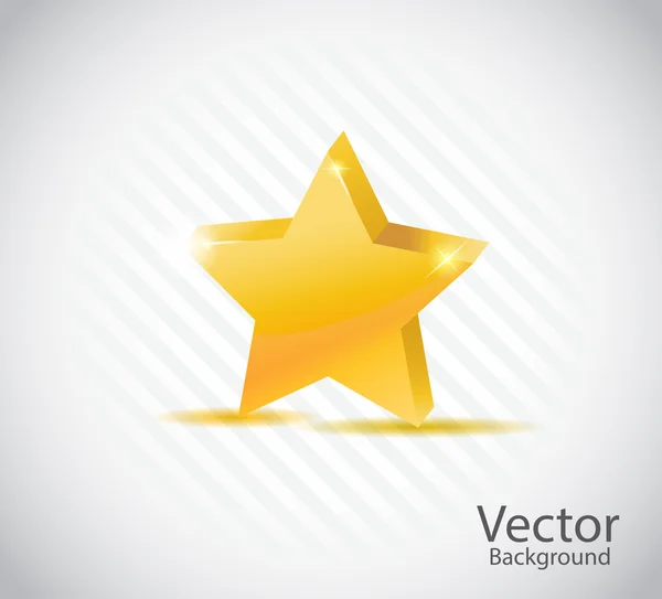 Estrella dorada sobre fondo blanco rayado — Vector de stock