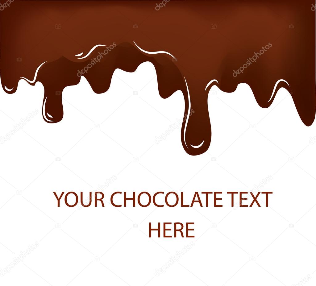 Background of dripping brown milk chocolate