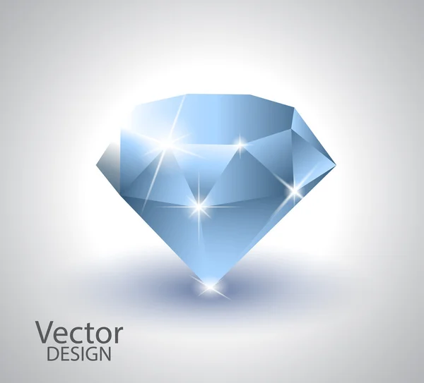 Beautiful blue diamond — Stock Vector