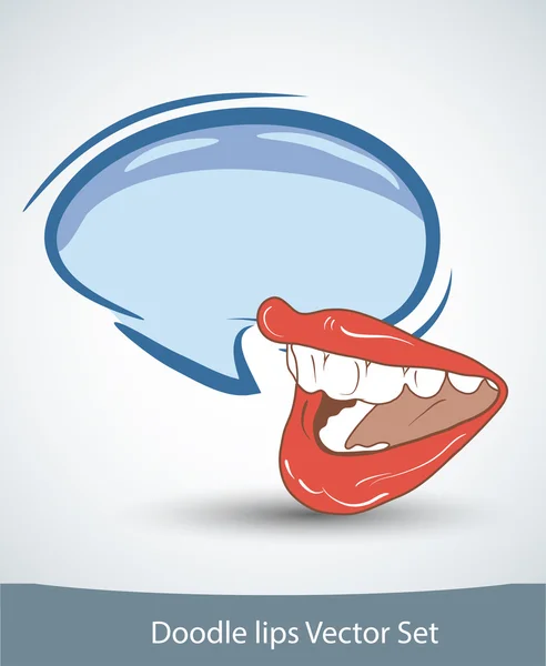 Lèvres de femme avec bulle de parole — Image vectorielle
