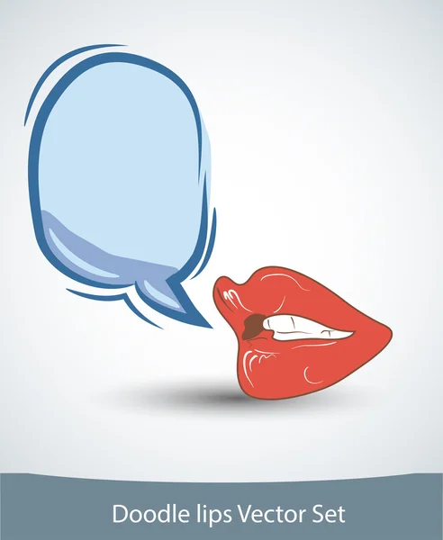 Woman lips with speech bubble — Stock Vector