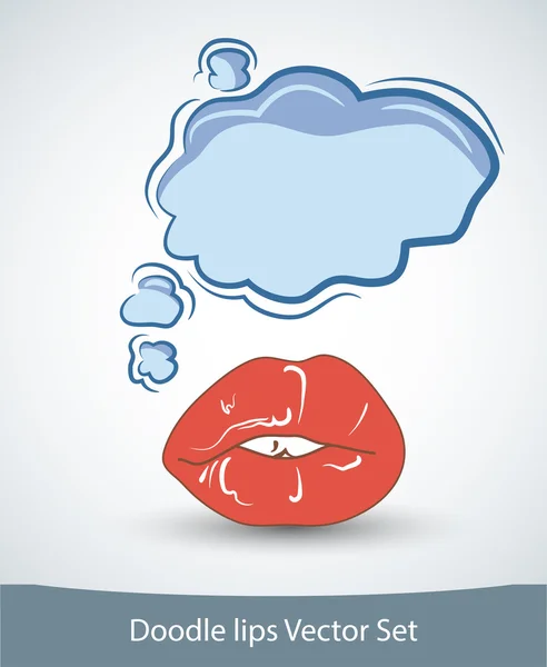 Woman lips with speech bubble — Stock Vector