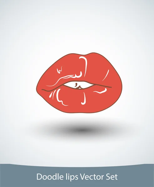 Beautiful woman red lips — Stock Vector