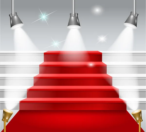 Staircase with red carpet — Stock Vector