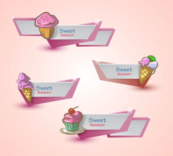 Sweet banners set — Stock vektor