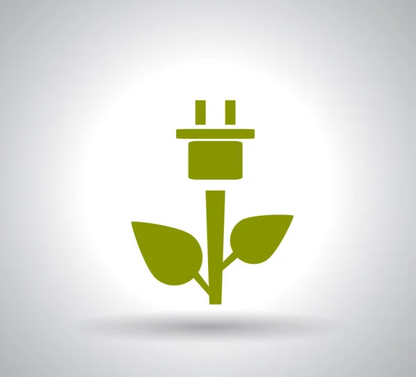 Consumo de energía enchufe verde — Archivo Imágenes Vectoriales
