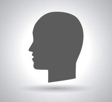 Düz tasarım simgesinde baş