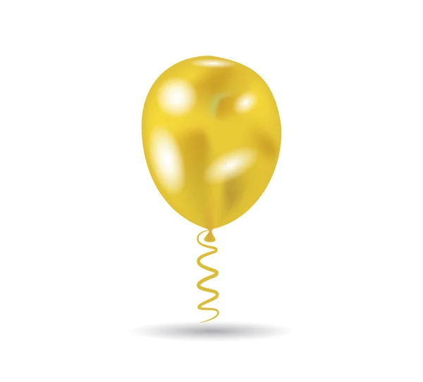 Balão dourado isolado — Vetor de Stock